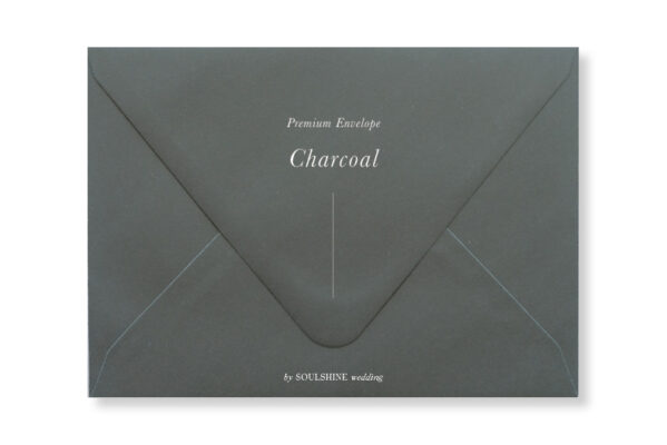ซองการ์ดแต่งงาน สีเทาเข้ม Charcoal แบบพรีเมียม ทรงยุโรป แบบมาตรฐาน ใส่การ์ดแต่งงานขนาด 5x7 4x6 4x9