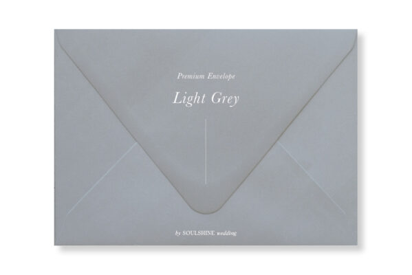 ซองการ์ดแต่งงาน สีเทาอ่อน light grey แบบพรีเมียม ทรงยุโรป แบบมาตรฐาน ใส่การ์ดแต่งงานขนาด 5x7 4x6 4x9