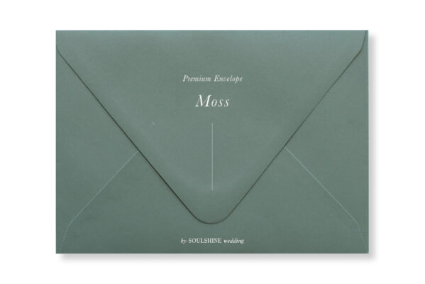 ซองการ์ดแต่งงาน สีเขียวมอส moss แบบพรีเมียม ทรงยุโรป แบบมาตรฐาน ใส่การ์ดแต่งงานขนาด 5x7 4x6 4x9